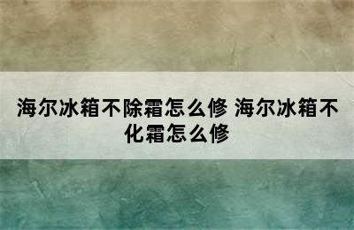 海尔冰箱不除霜怎么修 海尔冰箱不化霜怎么修